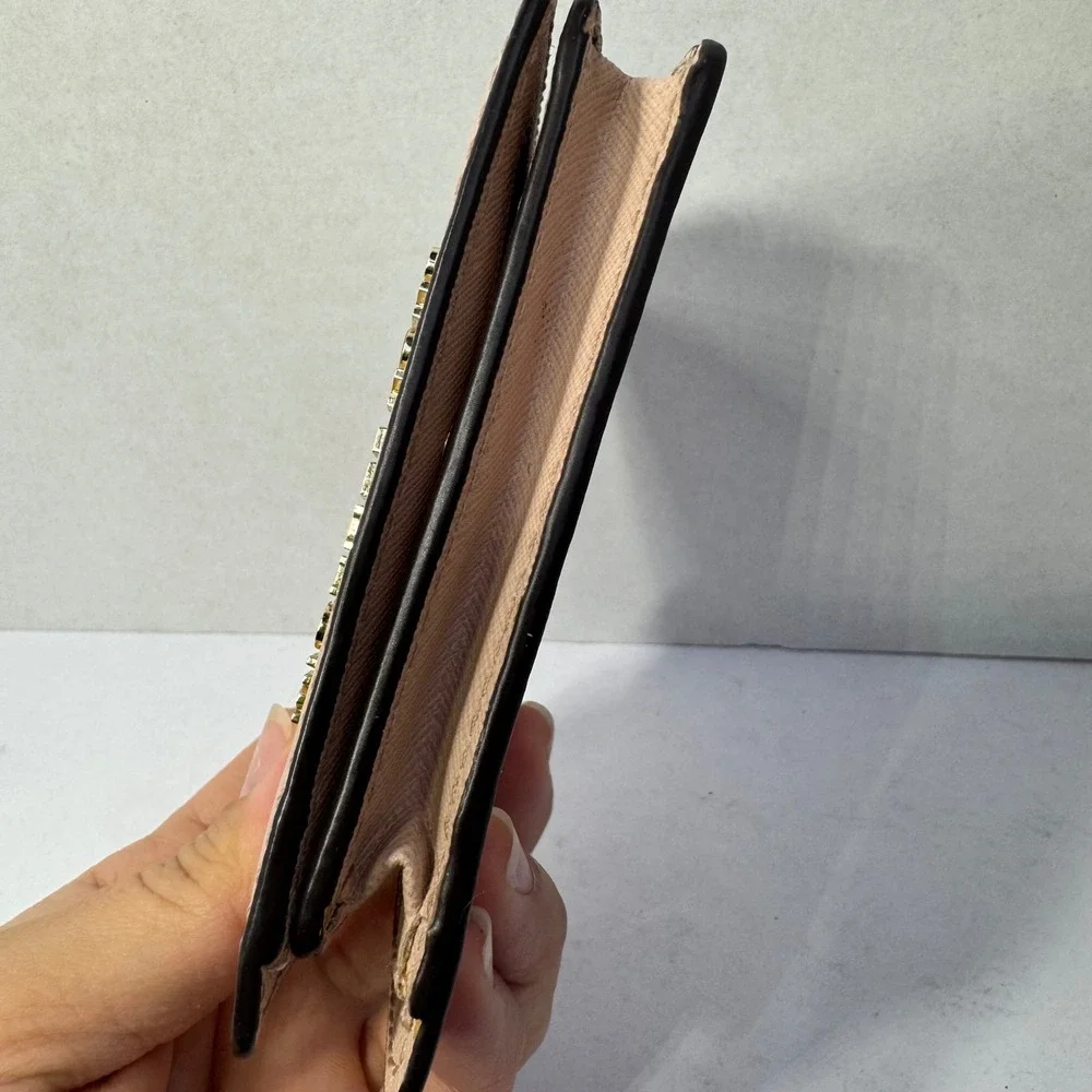 Michael Kors Small Bi Fold Wallet Saffiano Leather Muted Soft Pink Gold Hardware